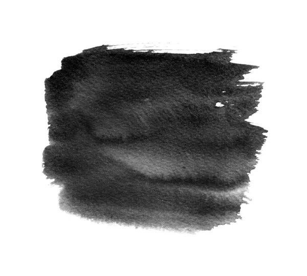 Échantillon aquarelle noir de peinture aquarelle noire avec lavages et coup de pinceau — Photo