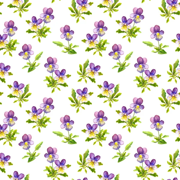 Naadloze weefsel ontwerp met exquise violet altviool bloemen — Stockfoto