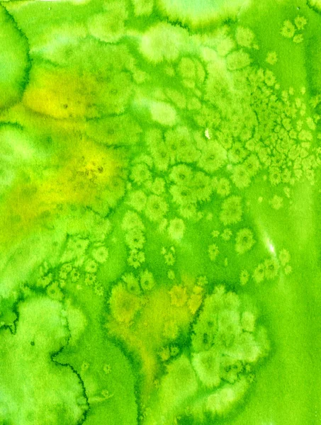 Abstrakte grün-gelbe Aquarell-Batik Hintergrund — Stockfoto