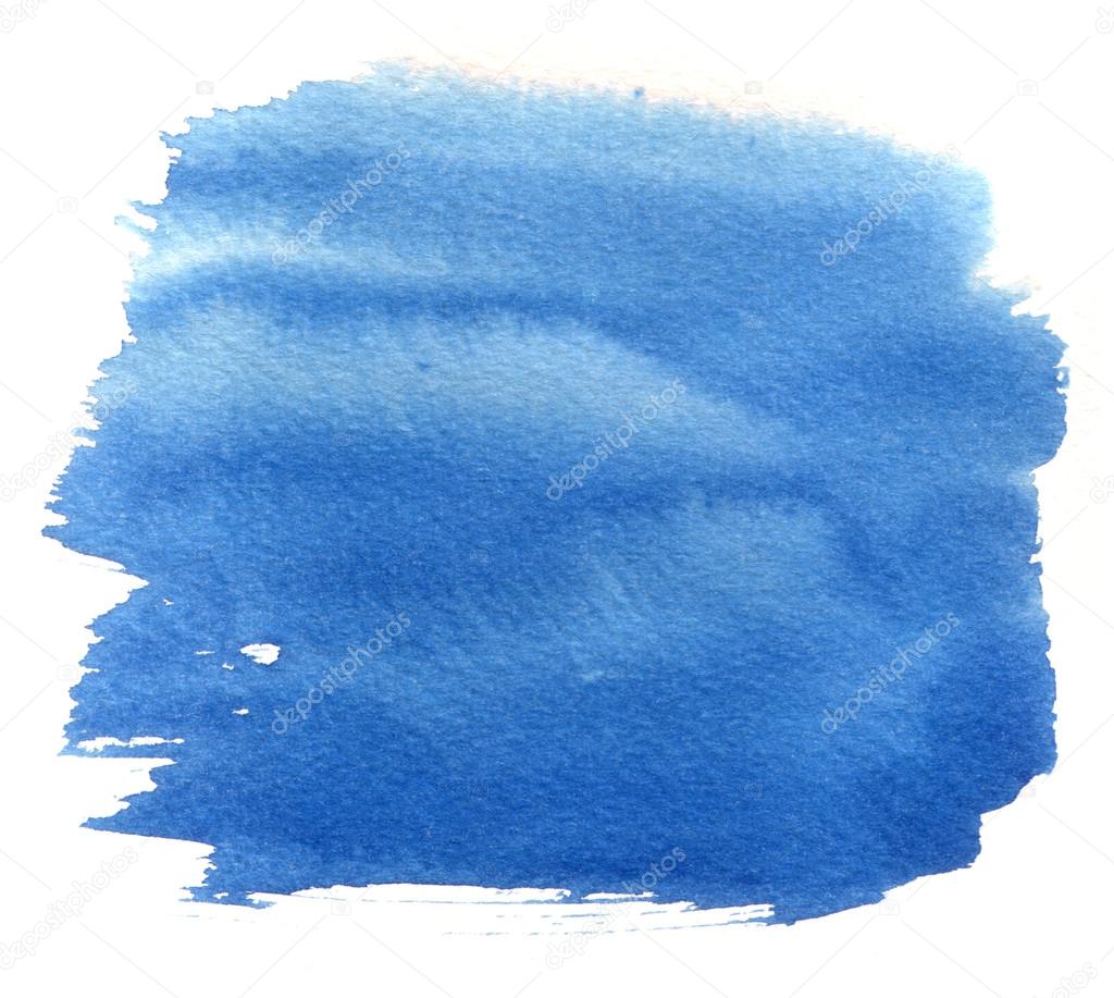 Abstract blue watercolor stain