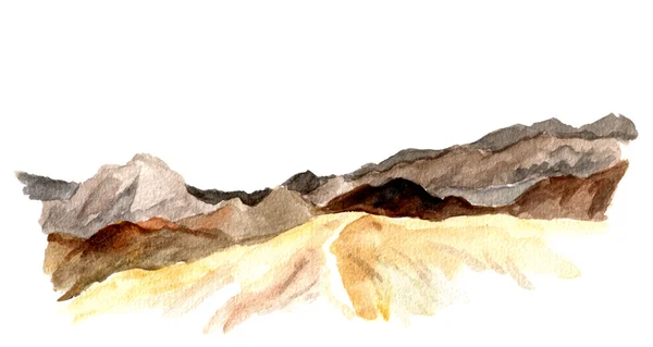 Watercolor view of mountains — Stock Photo, Image