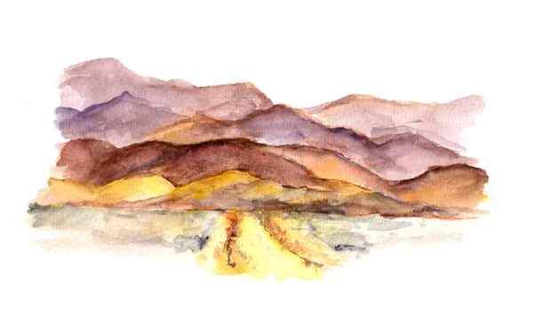 Vue aquarelle des montagnes — Photo