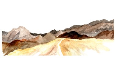 Dağların suluboya görünümü