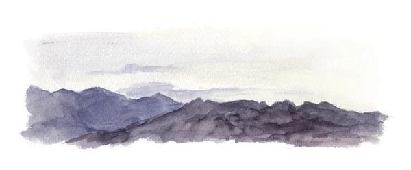 Malownicze widoki gór. Aquarelle odkryty rysunku — Zdjęcie stockowe