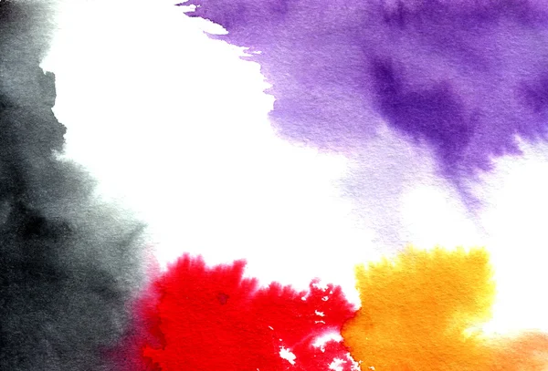 Abstract violet-black-red-orange watercolor splashes — Stock Photo, Image