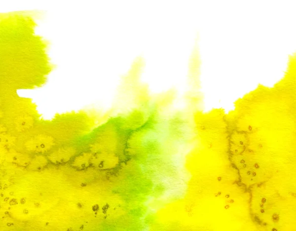 Akwarela rozchlapać streszczenie żółto zielony — Zdjęcie stockowe