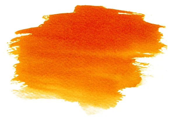 Orange watercolor stain with watercolor paint blotch — Stock Photo, Image