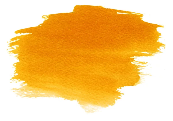 Orange watercolor stain with blotch and strokes — Stock Photo, Image