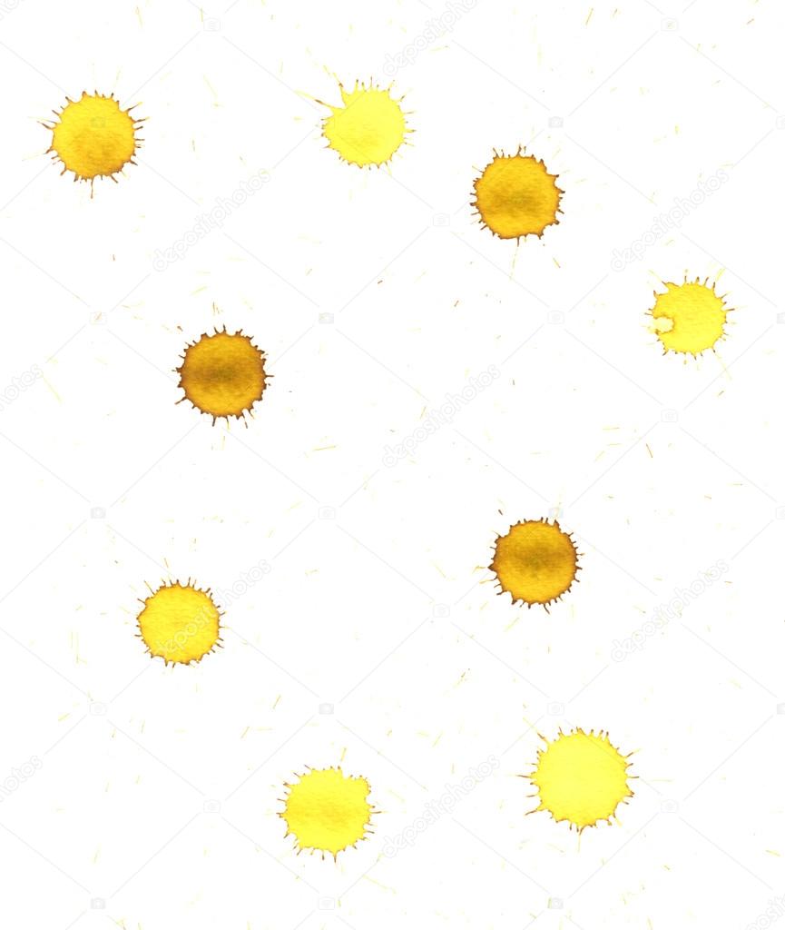 Yellow watercolour droplets