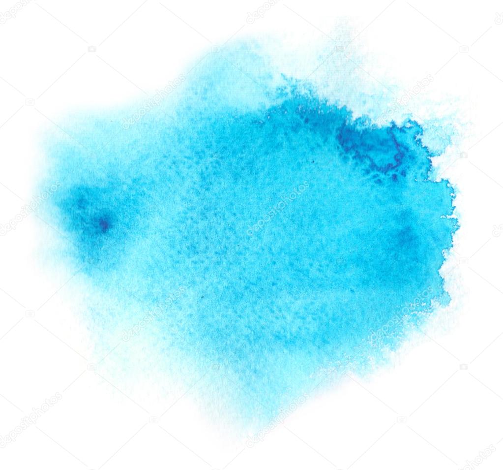 blue water color background with water colour paint blotchiness