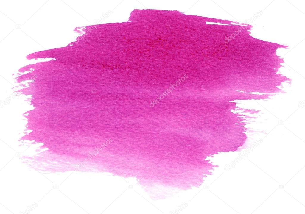 Magenta watercolor stain with watercolor paint blotch