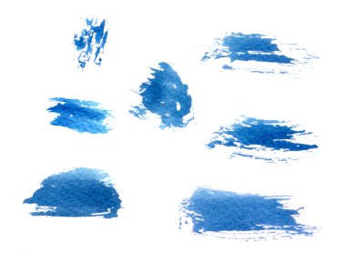 Mavi fırça darbeleri seti