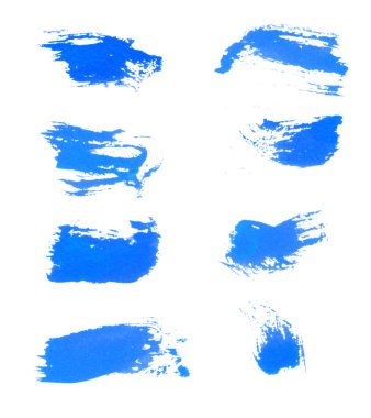 Mavi fırça darbeleri seti