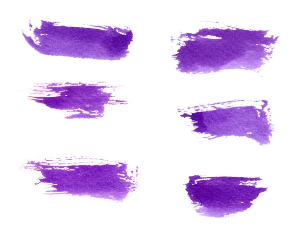 Pinceladas violeta conjunto — Fotografia de Stock