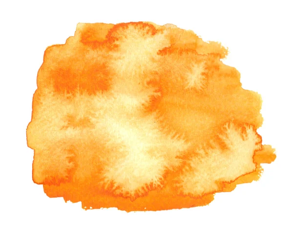 Kleurrijke oranje aquarel vierkante vlek met natte vinger — Stockfoto