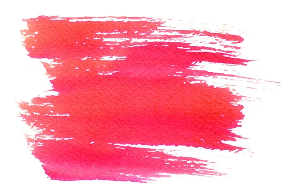 Abstract red watercolor hand painted stroke — Stock Photo, Image