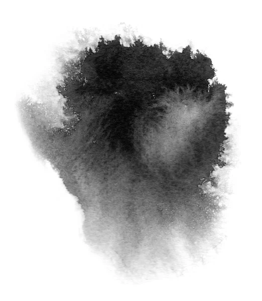 Siyah sulu boya leke leke ve fırça darbesiyle — Stok fotoğraf