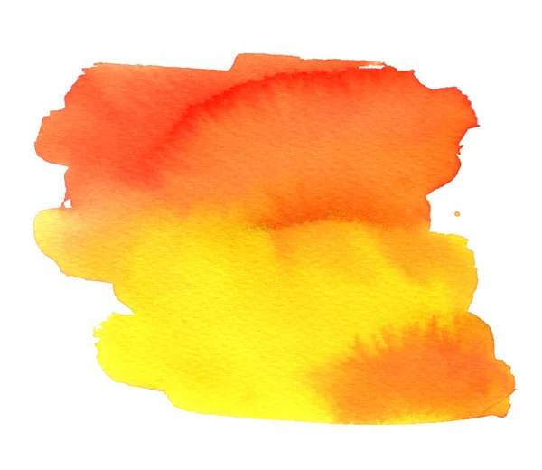 Abstracte geel-oranje aquarel plek — Stockfoto