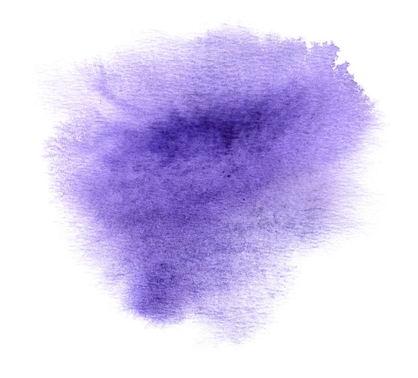 Colorful violet watercolour or ink stain with smudge — Stock Photo, Image