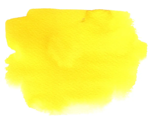 Yellow watercolor stain — Stock Photo, Image