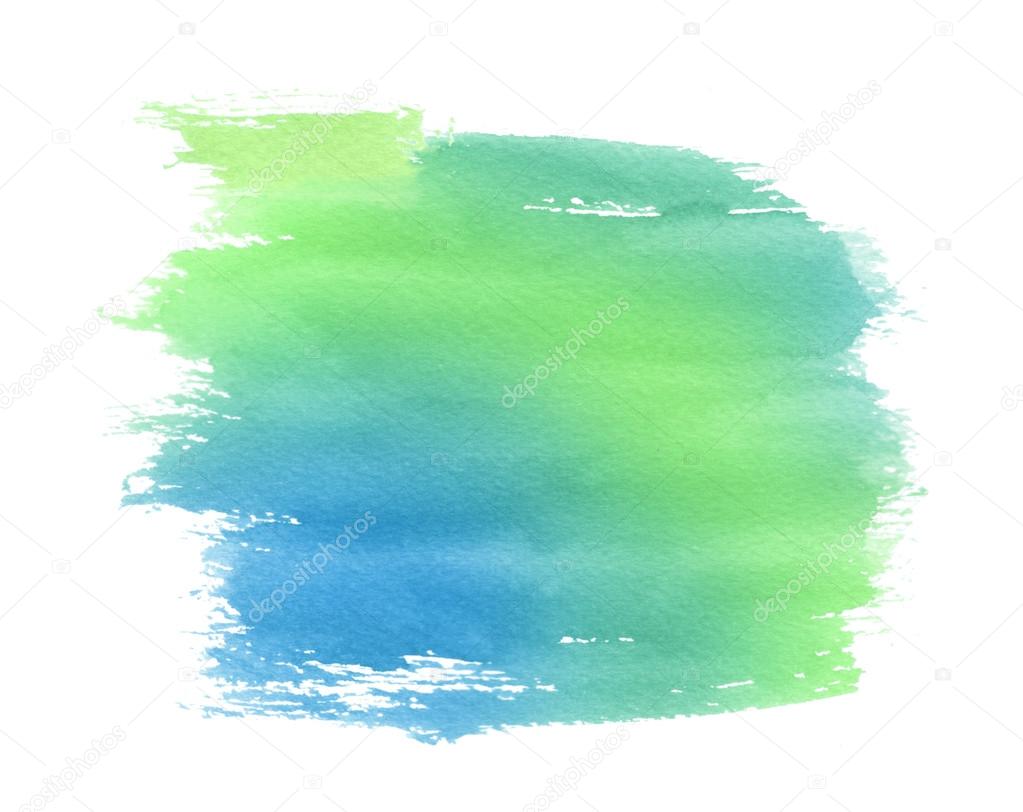 Green-blue aquarelle stain