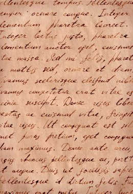 El yazma belgesi - metin Lorem Ipsum mürekkep ile eski kağıt üzerinde damla.