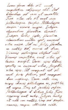 El yazılı mektup - latin metin Lorem Ipsum, eski stil