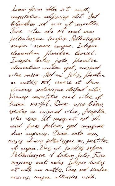 Lettera scritta a mano - testo latino Lorem ipsum, vecchio stile — Foto Stock