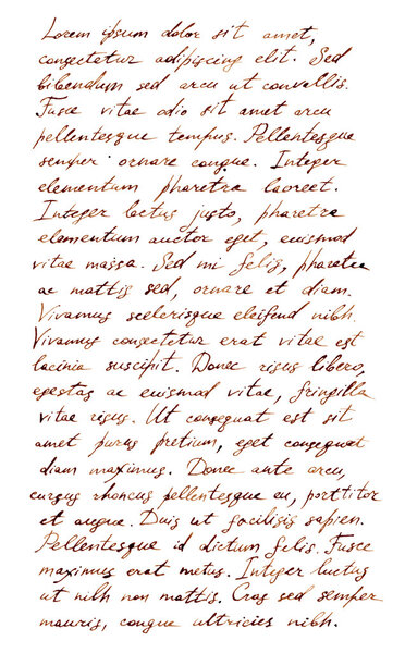 Hand written letter - latin text Lorem ipsum, old style