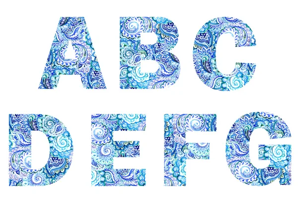 Decoratieve hoofdletters lettertype van Engelse alfabet — Stockfoto