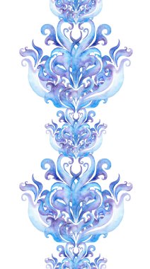 Yinelenen kış sınır çerçeve, suluboya süs şerit