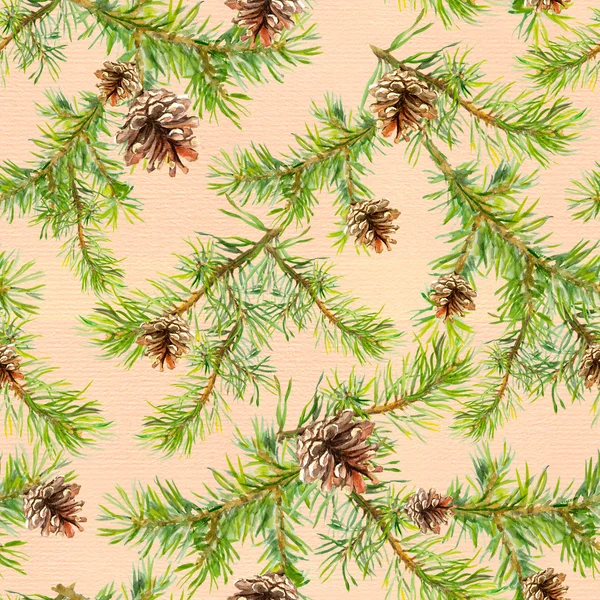 New year seamless pattern with branches of christmas tree Royalty Free Stock Photos