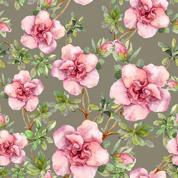핑크 꽃입니다. 완벽 한 복고풍 꽃 패턴입니다. 회색 배경에 해당 빈티지 디자인 — 스톡 사진