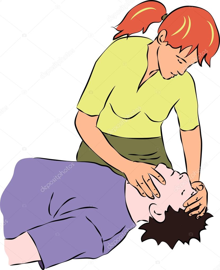 First aid - holding head of unconscious person