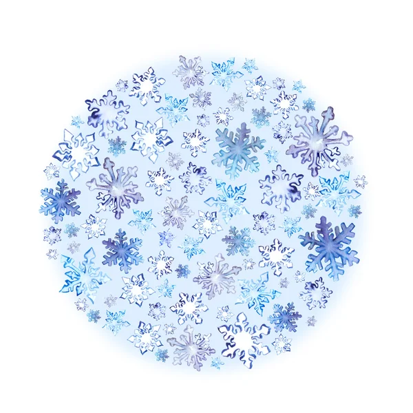 Snowflakes. Winter circle background. Watercolor — Stock Photo, Image