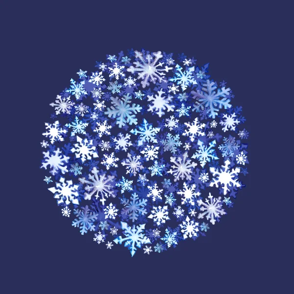 Snowflakes. Winter circle background. Watercolor — Stock Photo, Image