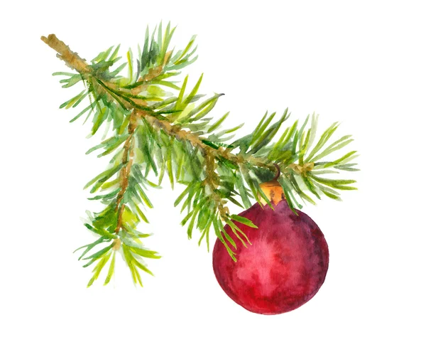 Νέο έτος σχεδιασμό - Χριστούγεννα δέντρο με μπιχλιμπίδι — Φωτογραφία Αρχείου