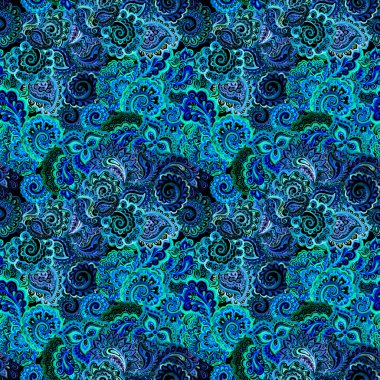 Night dark indian pattern with eastern floral ornament