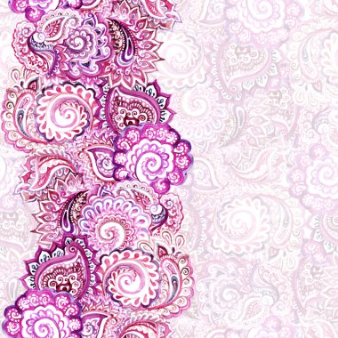 Seamless ornamental border stripe with Indian ethnic ornament