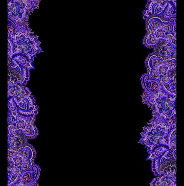 Ornamental paisley banner frame with indian ornament