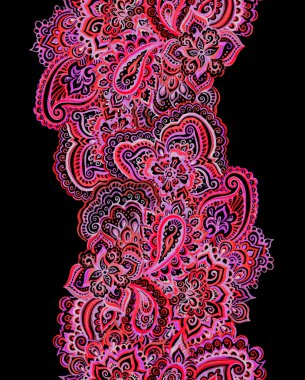 Seamless ornamental banner line with bright contrast ornament