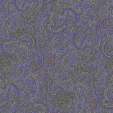 Seamless gray-violet ornamental pattern with pastel ornament