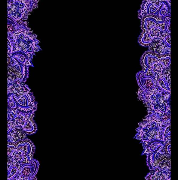 Ornamental paisley banner frame with indian ornament — Stockfoto