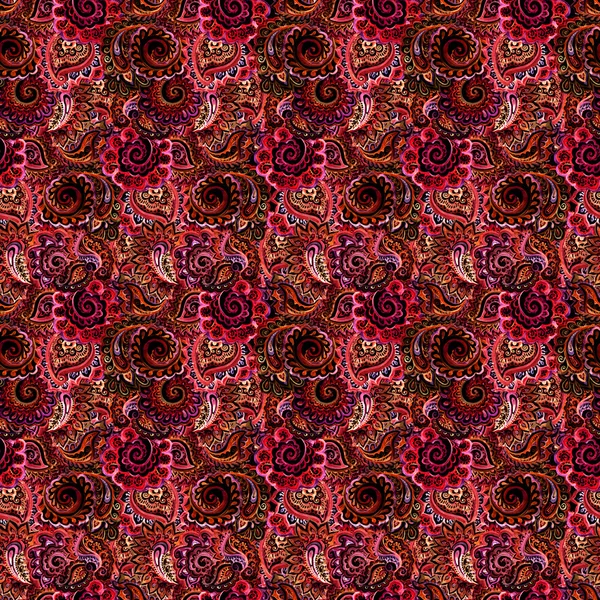 Błyszczący czerwony szablon etniczne kwiecisty tapety — Zdjęcie stockowe