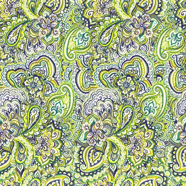 Padrão ornamental verde abstrato de fundo indiano — Fotografia de Stock
