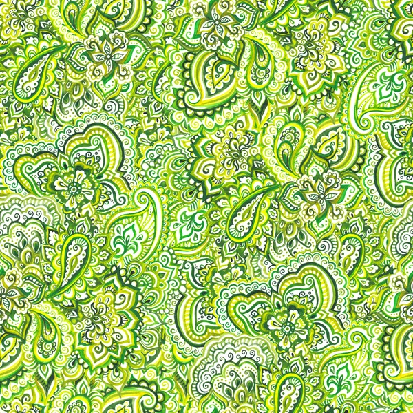 Plantilla de patrón sin costura en estilo paisley ornamentado — Foto de Stock