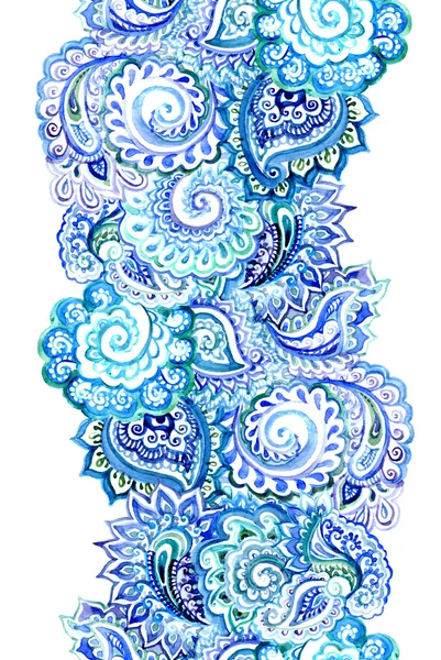 Raya ornamental inconsútil decorativa azul-ciana — Foto de Stock