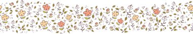 Horizontal border with flowers clipart