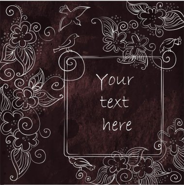 Beyaz süsleme ile karanlık süs kartpostal