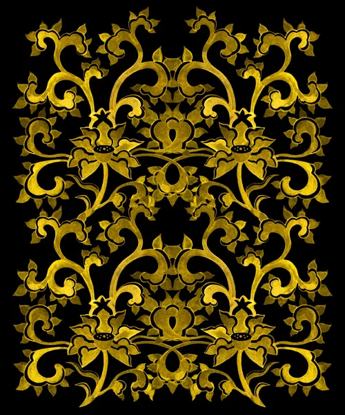 Floral ornamental pattern with chinese golden flowers. — 图库照片